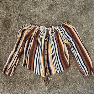 Rewind long sleeve off the shoulder top size large